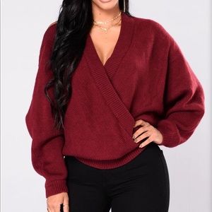 Fashion Nova. Burgundy Sweater.